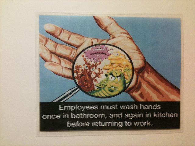 Verbiage Employees Must Wash Hands Signage